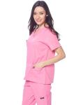 Dagacci Medical Uniform Women's Medical Scrub Set Top and Pant, Rose Pink, XS