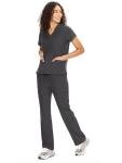 COZYFIT Scrubs for Women Set Medical Uniform - V-Neck Top & Straight Leg Pants with 9 Pockets, Unisex Workwear COZY SCRUBS, Dark Grey, L