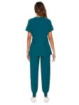 COZYFIT Scrubs for Women Set - Stretch V-Neck Scrub Top & Jogger Pant with 8 Pockets, Yoga Waistband, Anti Wrinkle, Slim Fit Women Scrubs