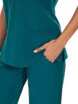 COZYFIT Scrubs for Women Set - Stretch V-Neck Scrub Top & Jogger Pant with 8 Pockets, Yoga Waistband, Anti Wrinkle, Slim Fit Women Scrubs