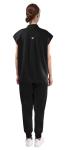 Eadflie Scrubs for Women Set - with Sleeveless Stand-Up Collar Scrub Top & Jogger Scrub Pants, Cool Stretch, Comfortable & Breathable Nurse Uniform, 8-Pocket Design - [Black/M]
