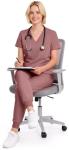 Eadflie Scrubs for Women Set - 8-Pocket V-Neck Scrub Uniform, Stretch Jogger Pants, Medical Workwear for Nurses, Pet Care (Flesh Pink/M)