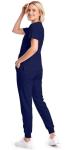 Eadflie Scrubs for Women Set - 8-Pocket V-Neck Scrub Uniform, Stretch Jogger Pants, Medical Workwear for Nurses, Pet Care (Navy Blue/XS)