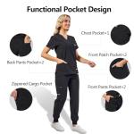 Women's V-Neck Scrub Top & Jogger Pants Set