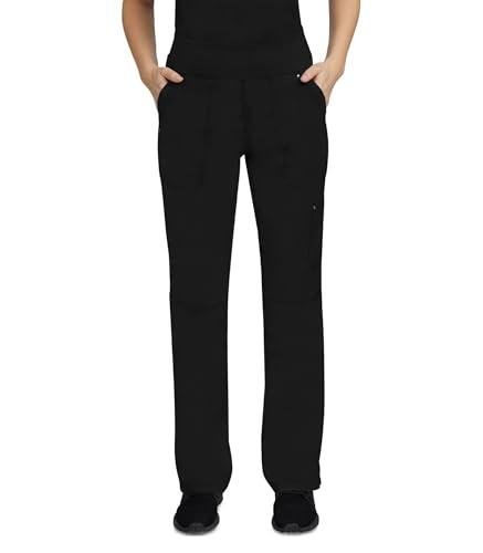 Healing Hands Women's Scrub Pant Tori Cargo Bottoms with 5 Pockets and 2-Way Stretch Fabric 9133P, M Petite, Black