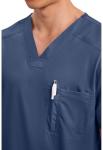 Cherokee Scrub for Men's Tuckable V-Neck Top with 1 Chest Pocket, Pen Slot, Ultra Soft, Durable, 2-Way Stretch Fabric - WW690, L, Navy