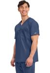 Cherokee Scrub for Men's Tuckable V-Neck Top with 1 Chest Pocket, Pen Slot, Ultra Soft, Durable, 2-Way Stretch Fabric - WW690, L, Navy