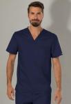 Cherokee Scrub for Men's Tuckable V-Neck Top with 1 Chest Pocket, Pen Slot, Ultra Soft, Durable, 2-Way Stretch Fabric - WW690, L, Navy