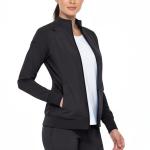 Monarch Women's Black Zip Scrub Warm-Up Jacket