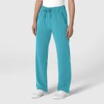 Wink Nova Women's Stovepipe High-Low Hem Scrub Pant - Teal Blue, M Petite
