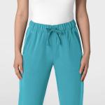 Wink Nova Women's Stovepipe High-Low Hem Scrub Pant - Teal Blue, M Petite