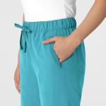 Wink Nova Women's Stovepipe High-Low Hem Scrub Pant - Teal Blue, M Petite