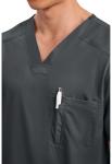 Cherokee Men's V-Neck Scrub Top with Pocket - Black
