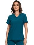 COZYFIT Scrubs for Women - V-Neck Women Scrub Tops with 3 Pockets,Soft Stretch,Caribbean Blue,M