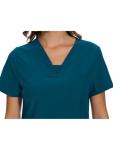 COZYFIT Scrubs for Women - V-Neck Women Scrub Tops with 3 Pockets,Soft Stretch,Caribbean Blue,M