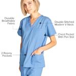 Dagacci Medical Uniform Womens and Mens Scrub Set Unisex Medical Scrub Shirt Top and Pant, Ceil Blue, Medium,