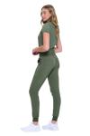 Natural Uniforms Womens Cool Stretch Modern Tuck-In Top Yoga Jogger Scrub Set (Olive, Large)