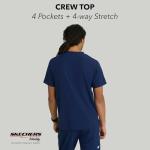 BARCO Skechers Vitality SKT082 Men's Crew Scrub Top Navy M