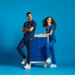 BARCO Skechers Vitality SKT082 Men's Crew Scrub Top Navy M