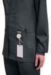 Women's Snap Front Black Scrub Jacket - Soft Stretch