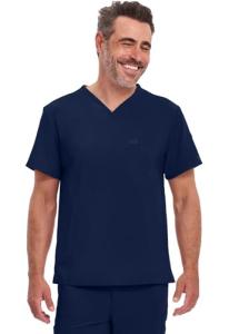 Dickies EDS Essentials Men Scrubs Top Tuckable V-Neck DK635, L, Navy