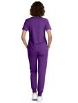 Eadflie Scrubs for Women Medical Scrubs Set - V-Neck Top & Jogger Pants with 5 Pockets, Soft Stretch Woven fabric,Side splits - (Purple/M)