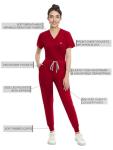 Women's Classic V-Neck Scrubs Set with Jogger Pants