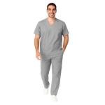 M&M Men's Grey Medical Scrub Top and Pants Set