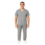 M&M Men's Grey Medical Scrub Top and Pants Set