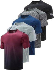 5 Pack Men's Quick Dry Athletic T-Shirts