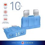 CARAX Glow Fuse – Premium Fuse Standard/Regular Blade ATC/ATO/ATS – 15A Kit 10 pcs – Glow When Blown LED Automotive Fuse – Smart Auto Glow Fuse Easy Identification – 10 pcs.