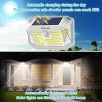 Solar Motion Sensor Lights Outdoor, [3 Modes/4 Pack/188 LED] 270° Wide Angle Lighting, Security Solar Powered Wall Lights, IP65 Waterproof Flood Lights for Fence Porch Yard Patio(White)