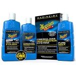Meguiar's M4965 Marine/RV Fiberglass Restoration System, 3-Piece Marine Fiberglass Repair Kit Featuring Oxidation Remover for Boat Care Plus Boat Polish and Wax