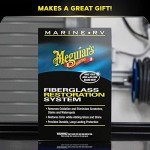 Meguiar's M4965 Marine/RV Fiberglass Restoration System, 3-Piece Marine Fiberglass Repair Kit Featuring Oxidation Remover for Boat Care Plus Boat Polish and Wax
