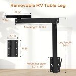 Virego Upgrade Removable RV Table Leg Accessories, 360 Degree Aluminum Alloy RV Adjustable Table Leg, Table Top Adjustable Detachable Table Leg Bracket for RV Caravan Yachts, 100IBS (Upgrade Black)