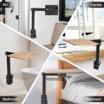 Virego Upgrade Removable RV Table Leg Accessories, 360 Degree Aluminum Alloy RV Adjustable Table Leg, Table Top Adjustable Detachable Table Leg Bracket for RV Caravan Yachts, 100IBS (Upgrade Black)