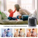 Small Portable Space Heater, 1500W/750W Adjustable Thermostat,Electric Desk heater,Fast Heating, heat Up 200 Sq Ft for Indoor Use(Silver）