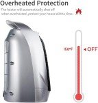 Small Portable Space Heater, 1500W/750W Adjustable Thermostat,Electric Desk heater,Fast Heating, heat Up 200 Sq Ft for Indoor Use(Silver）