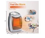 Small Portable Space Heater, 1500W/750W Adjustable Thermostat,Electric Desk heater,Fast Heating, heat Up 200 Sq Ft for Indoor Use(Silver）