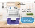Eva-Dry EDV-1100 Whisper-quiet 16 OZ Dehumidifier with Auto Shut Off and Restart for small spaces in your Home, RV, Automobile, and Storage up to 122 sq. ft