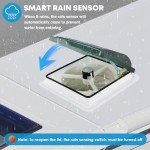 Kohree 14" RV Vent Fan 10 Speed Reversible: 12V Super Quiet RV Roof Vent Fan for Camper Trailer Bathroom, RV Exhaust Fan with Remote Control, Temperature & Rain Sensor, Removable Screen