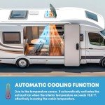 Kohree 14" RV Vent Fan 10 Speed Reversible: 12V Super Quiet RV Roof Vent Fan for Camper Trailer Bathroom, RV Exhaust Fan with Remote Control, Temperature & Rain Sensor, Removable Screen