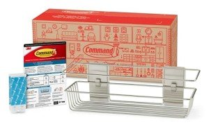 Command Shower Caddy Satin Nickel with Water Resistant Command Strips, Bathroom Organizer, Holds up to 6.5 lbs