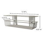 Command Shower Caddy Satin Nickel with Water Resistant Command Strips, Bathroom Organizer, Holds up to 6.5 lbs