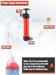 Antifreeze Siphon Hand Pump Kit - Water Fuel Transfer Pump for Gas Oil and Liquids, RV Winterizing Kit for Camper Trailer with 3 Clamps Leak-proof