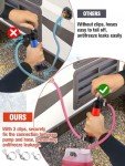 Antifreeze Siphon Hand Pump Kit - Water Fuel Transfer Pump for Gas Oil and Liquids, RV Winterizing Kit for Camper Trailer with 3 Clamps Leak-proof