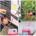 Antifreeze Siphon Hand Pump Kit - Water Fuel Transfer Pump for Gas Oil and Liquids, RV Winterizing Kit for Camper Trailer with 3 Clamps Leak-proof