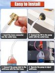 Antifreeze Siphon Hand Pump Kit - Water Fuel Transfer Pump for Gas Oil and Liquids, RV Winterizing Kit for Camper Trailer with 3 Clamps Leak-proof