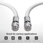 THE CIMPLE CO Coaxial Cable, 10 FT, RG6, Coax, TV Wire, Flexible, Indoor/Outdoor, Cable for High-Speed Internet, Dual Shielded, CATV, UV Resistant, CL2 Rated, 3 Meters, White