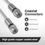 THE CIMPLE CO Coaxial Cable, 10 FT, RG6, Coax, TV Wire, Flexible, Indoor/Outdoor, Cable for High-Speed Internet, Dual Shielded, CATV, UV Resistant, CL2 Rated, 3 Meters, White